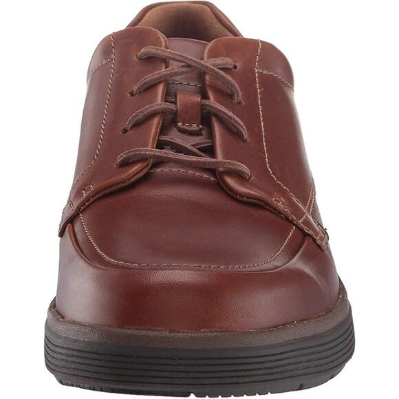 NWT Clarks Men's Lace-Up Oxford Shoes Dark Tan Leather Size 7 US - Picture 2 of 4